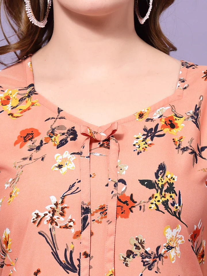 Stylish Crepe A-Line Dress - Image 7