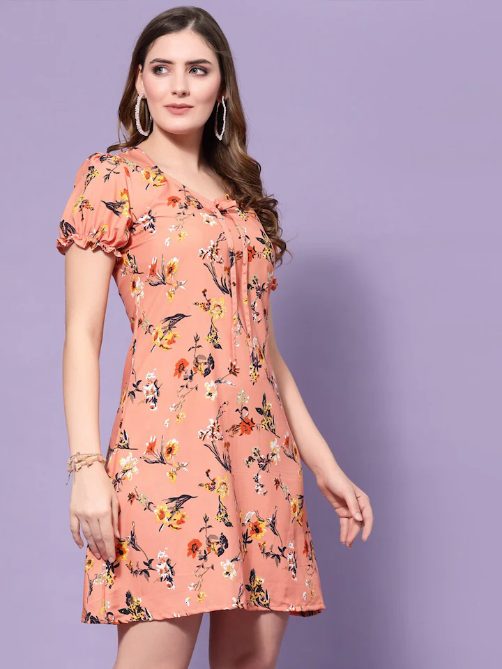 Stylish Crepe A-Line Dress - Image 2