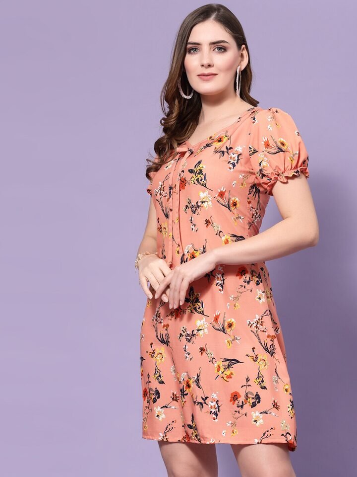 Stylish Crepe A-Line Dress - Image 5