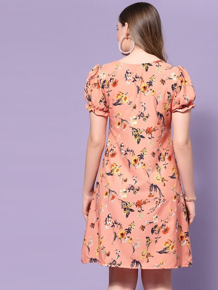 Stylish Crepe A-Line Dress - Image 3