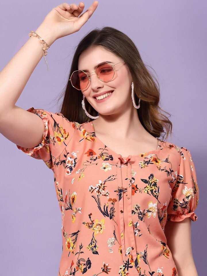 Stylish Crepe A-Line Dress - Image 6